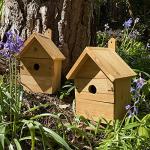 Wooden Birdhouse Nest Boxes with Adjustable Hole Sizes