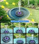 Solar Bird Bath Fountain with 7 Nozzles