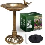 Antique Bronze Solar Fountain Bird Bath for Gardens