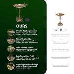 Antique Bronze Solar Fountain Bird Bath for Gardens