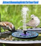 Solar Bird Bath Fountain with 7 Nozzles