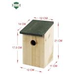 Wooden Bird Nesting Box for Small Wild Birds