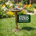 Antique Bronze Solar Fountain Bird Bath for Gardens