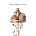 Metal Birdhouse Stake for Garden Decor