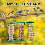 3-Pack Metal Bird Feeders for Small Birds
