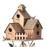 Metal Birdhouse Stake for Garden Decor