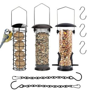 Hanging Bird Feeder Set with Hooks and Chains