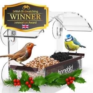 Suction Cup Window Bird Feeder with Seed Tray