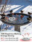 70W Heated Bird Bath with Thermostatic Control