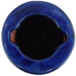 Blue Ceramic Bird Bath on Pedestal, 18" high