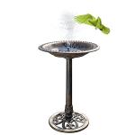 Solar Fountain Bird Bath – Antique Copper 71cm