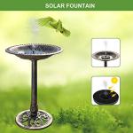 Solar Fountain Bird Bath – Antique Copper 71cm