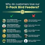 3-Pack Metal Bird Feeders for Small Birds