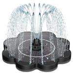 Solar Fountain for Bird Bath with 8 Nozzles