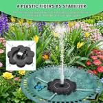 Solar Fountain for Bird Bath with 8 Nozzles