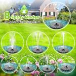 Solar Bird Bath Fountain with 7 Nozzles