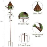 Metal Birdhouse with Pole for Garden Birdwatching