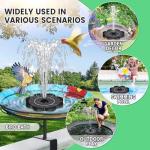 Solar Fountain for Bird Bath with 8 Nozzles