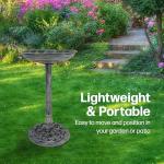 Freestanding Bird Bath for Garden and Yard