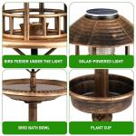 Solar-Powered Bronze Bird Bath for Gardens