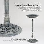 Freestanding Bird Bath for Garden and Yard