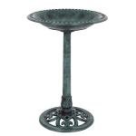 Bonnlo Green Patina Bird Bath for Gardens