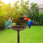 Antique Copper Bird Bath with Floral Accents