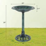 Bonnlo Green Patina Bird Bath for Gardens