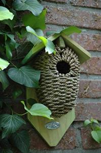 Wren Bird House - Wooden and Seagrass Design