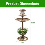 Solar-Powered Bronze Bird Bath for Gardens