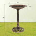 Antique Copper Bird Bath with Floral Accents