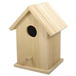 Decorative Birdhouse with Removable Roof, Natural Wood