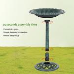 Bonnlo Green Patina Bird Bath for Gardens