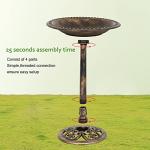 Antique Copper Bird Bath with Floral Accents