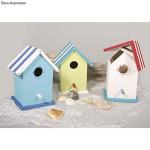 Decorative Birdhouse with Removable Roof, Natural Wood