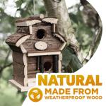 Natural Wooden Bird Box for Garden Birds