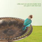 Antique Copper Bird Bath with Floral Accents