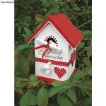 Decorative Birdhouse with Removable Roof, Natural Wood