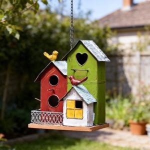 Jemeni Hanging Metal Birdhouse for Garden Decor
