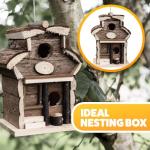 Natural Wooden Bird Box for Garden Birds