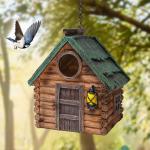 Wooden Bird Houses for Garden - Waterproof Nesting Boxes