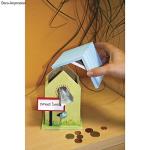 Decorative Birdhouse with Removable Roof, Natural Wood