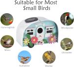 Colourful Metal Caravan Bird House with Solar Lights
