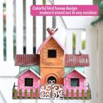 Colorful 5-Compartment Metal Bird House for Outdoors