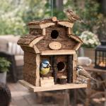 Natural Wooden Bird Box for Garden Birds