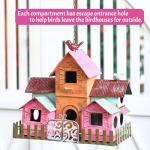 Colorful 5-Compartment Metal Bird House for Outdoors
