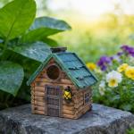 Wooden Bird Houses for Garden - Waterproof Nesting Boxes