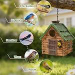 Wooden Bird Houses for Garden - Waterproof Nesting Boxes