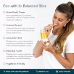 Bettervits Organic Manuka Honey Gummies - Natural Honey Supplements - Supports Immune Health & Digestive Wellness | Immune Booster with Vitamin D, C & Zinc | 60 Chewable Gummies for Adults