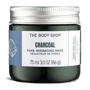 The Body Shop Charcoal Pore-Minimising Mask (1x 75ml), Clay Face Mask for Pores, Exfoliating Charcoal Mud Mask for Face, Skincare Cleansing Treatment for All Skin Types